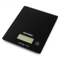 Ваги кухонні MATARIX MX-402 5 кг з дисплеєм, Компактні кухонні ваги для їжі. Колір: чорний