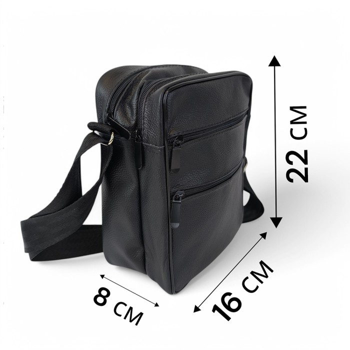 Чоловіча міська сумка крос-боді, Сучасний месенджер, Повсякденна сумка-месенджер, Чоловіча чорна сумка BU-91