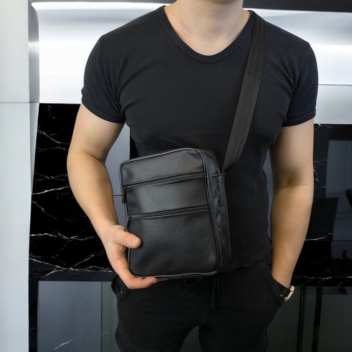 Міська сумка-месенджер, Оригінальна чоловіча сумка крос-боді, Шкіряний месенджер, Комфортний месенджер UI-78