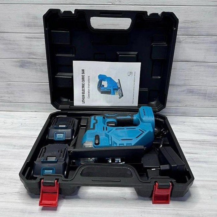 Акумуляторний безщітковий лобзик 24V з 2 АКБ у пластиковому кейсі з регулюванням швидкості та кута нахилу KJ-97