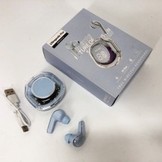 Бездротові навушники TWS T8 PRO з прозорим кейсом Вакуумний LED дисплей Bluetooth 5.3. Колір: блакитний