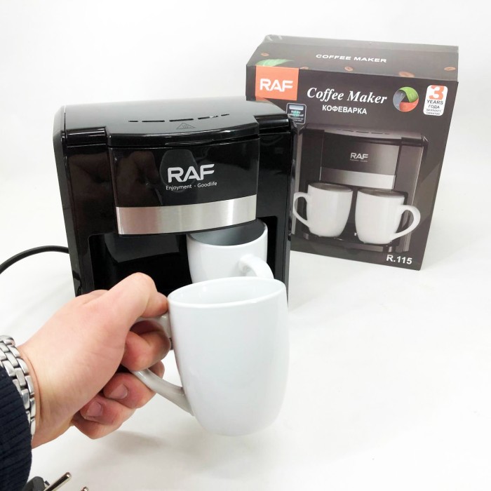 Кавоварка для дому RAF R.115 650 Вт, Кавова машинка, Кавоварка для дому настільна компактна NB-31