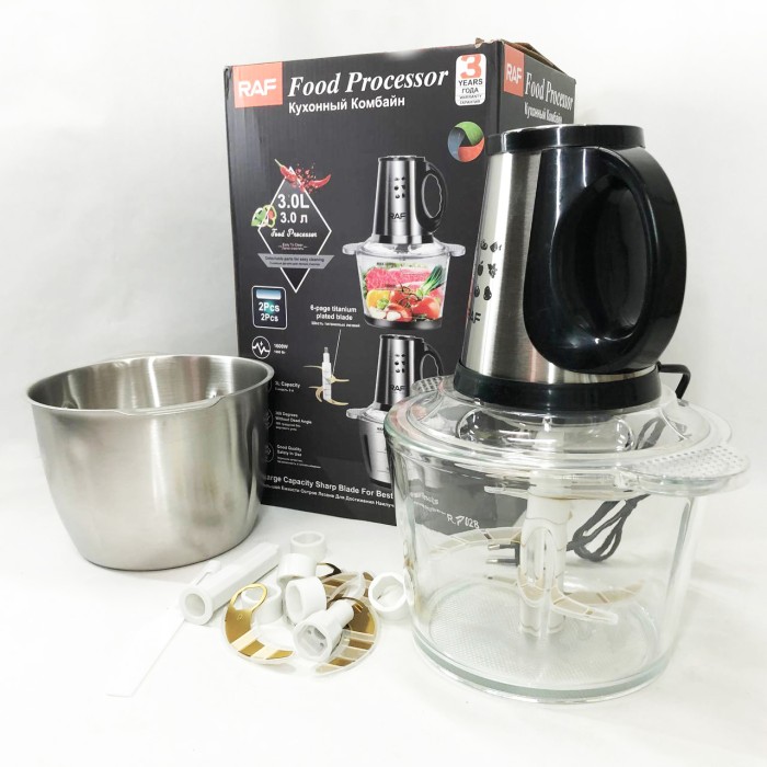 Побутовий подрібнювач продуктів для дому RAF R.7028 300 Вт 3 л, Блендер з гострим лезом CB-43