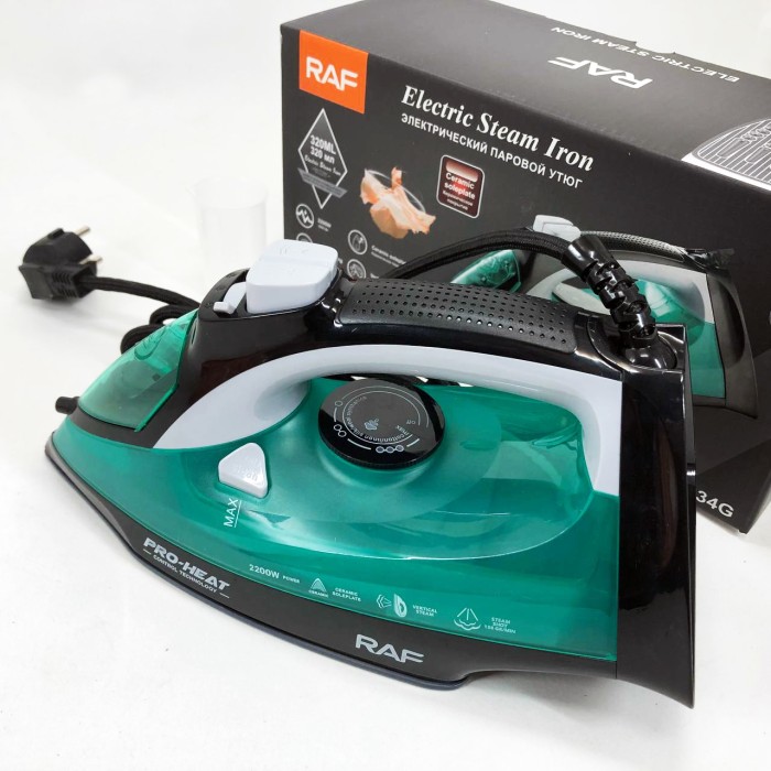 Хороші праски RAF R.1234G 2200 Вт, Портативна електрична праска, Парова праска для речей WA-64