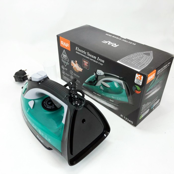 Хороші праски RAF R.1234G 2200 Вт, Портативна електрична праска, Парова праска для речей WA-64