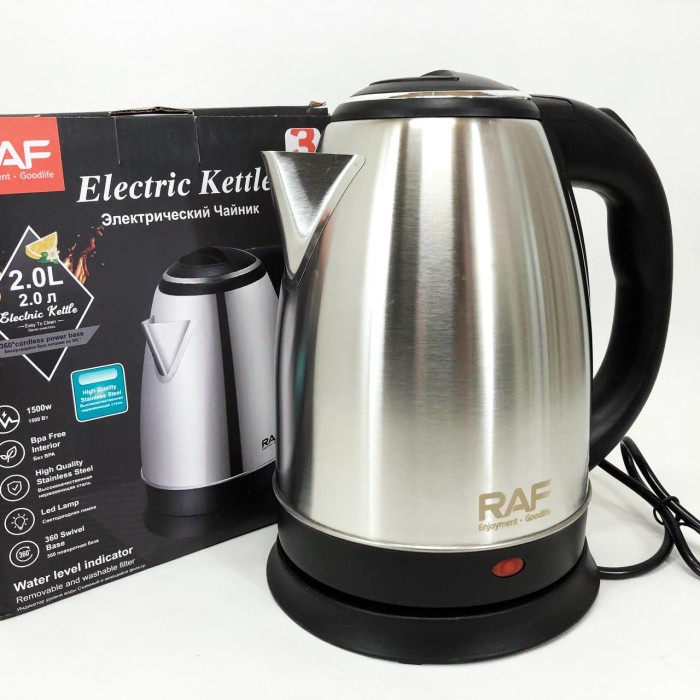 Чайник металевий для дому RAF R.7816 2 л 1500 Вт, Потужний чайник для кип'ятіння, Гарний електрочайник MV-47