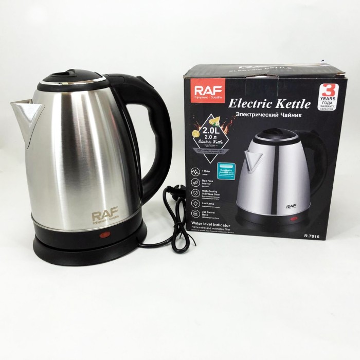 Чайник металевий для дому RAF R.7816 2 л 1500 Вт, Потужний чайник для кип'ятіння, Гарний електрочайник MV-47