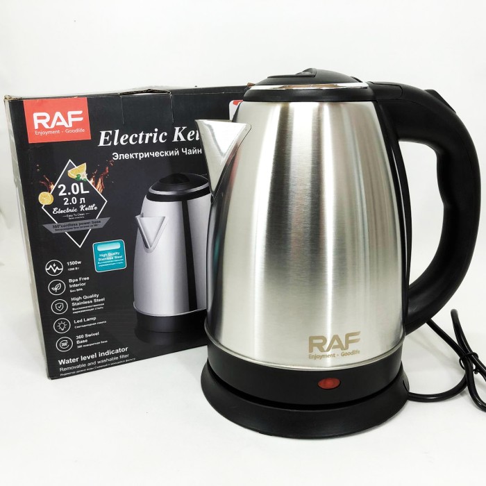 Чайник металевий для дому RAF R.7816 2 л 1500 Вт, Потужний чайник для кип'ятіння, Гарний електрочайник MV-47