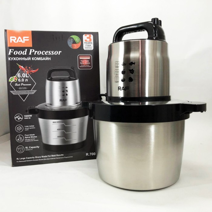 Побутовий подрібнювач продуктів для дому RAF R.7008 6 л 1600 Вт, Смузи TP-660 блендер мейкер