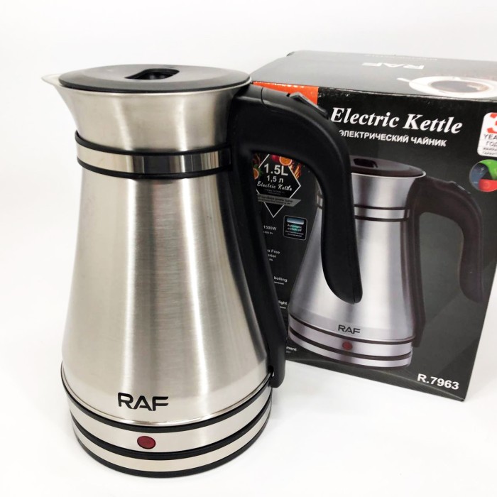 Ергономічний електричний чайник RAF R.7963 1.5 л 1500 Вт, Тихий електричний чайник HF-90