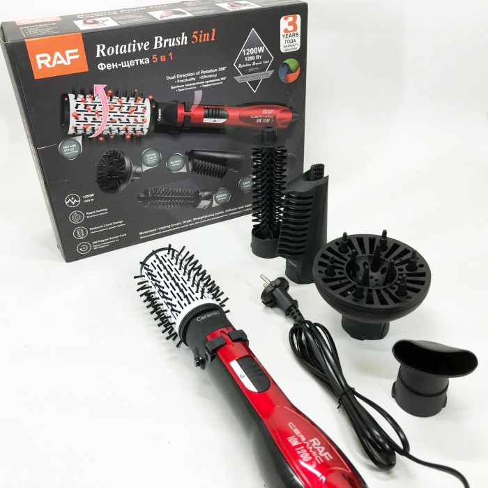 Розкладний фен для волосся RAF R.416 5 в 1 1200 Вт, Фен гребінець для укладання локонів XE-22