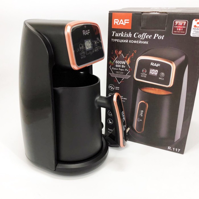 Електрична турка для справжнього смаку кави RAF R.117 300 мл 600 Вт, Електротурка електрична HK-62