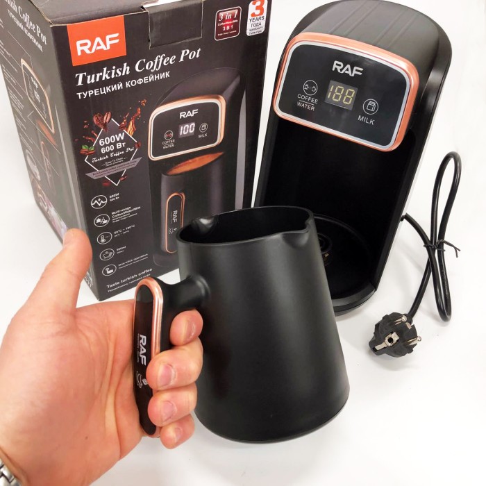 Електрична турка для справжнього смаку кави RAF R.117 300 мл 600 Вт, Електротурка електрична HK-62
