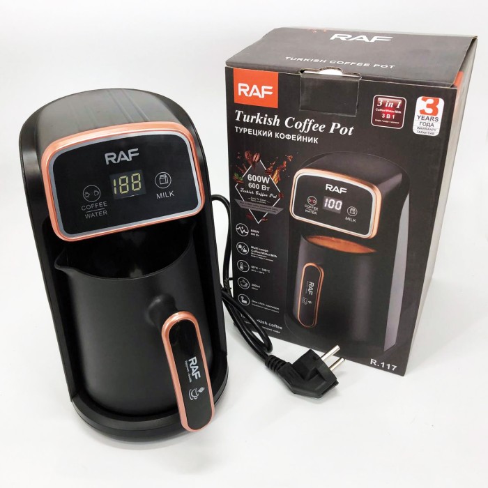 Електрична турка для справжнього смаку кави RAF R.117 300 мл 600 Вт, Електротурка електрична HK-62