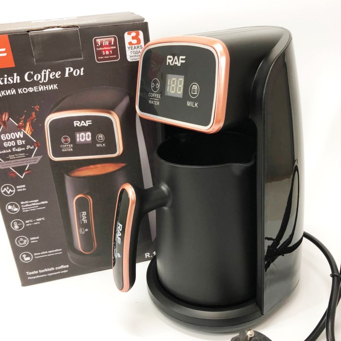 Портативна електрична турка для кави RAF R.117 300 мл 600 Вт, Хороша електрична турка SW-49
