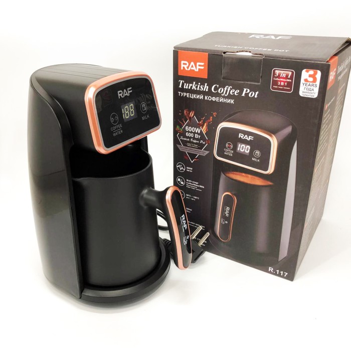 Портативна електрична турка для кави RAF R.117 300 мл 600 Вт, Хороша електрична турка SW-49
