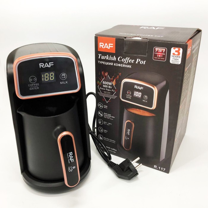 Портативна електрична турка для кави RAF R.117 300 мл 600 Вт, Хороша електрична турка SW-49