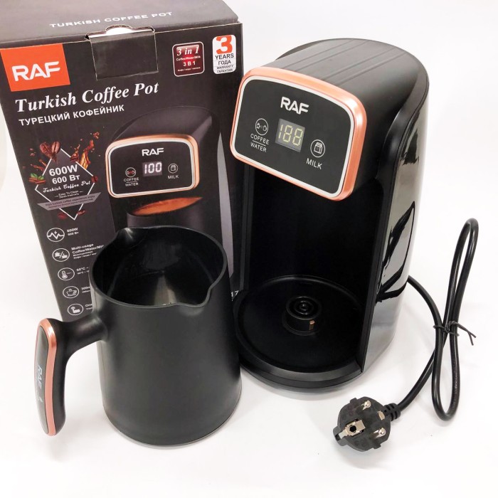 Портативна електрична турка для кави RAF R.117 300 мл 600 Вт, Хороша електрична турка SW-49