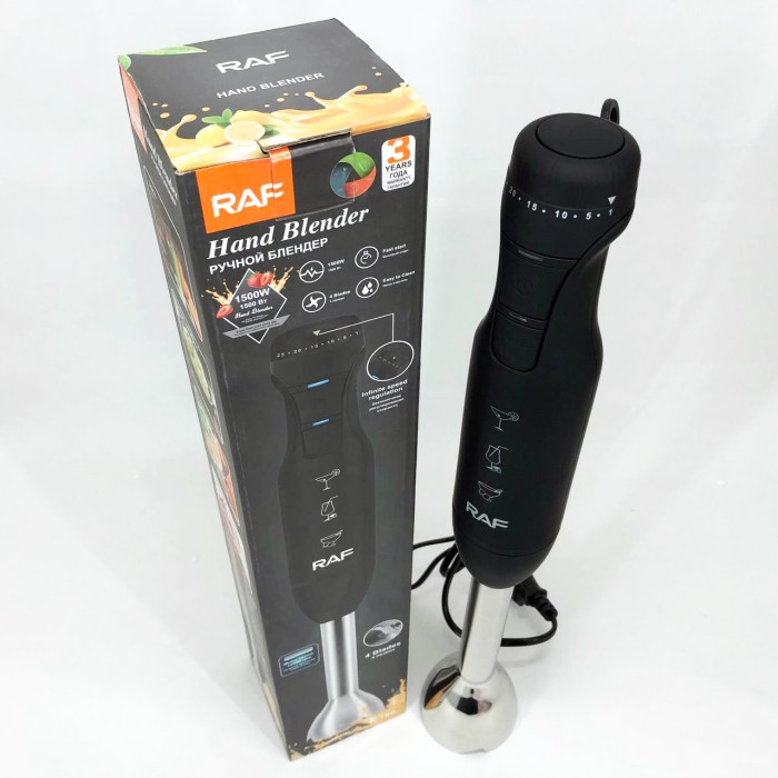 Гарний занурювальний блендер для дому RAF R.780 1500 Вт, Кухонний комбайн металевий NJ-90