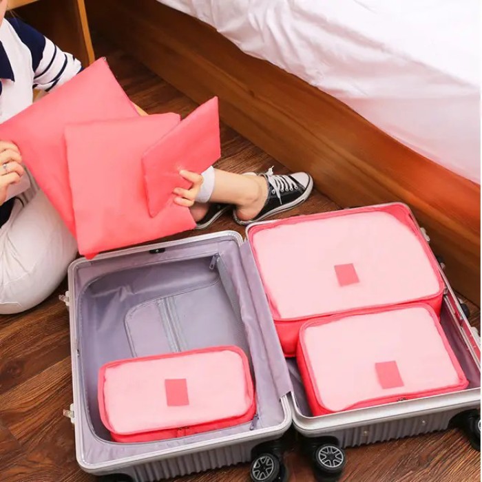 Набір дорожніх органайзерів 6 шт. Колір: рожевий HV-91