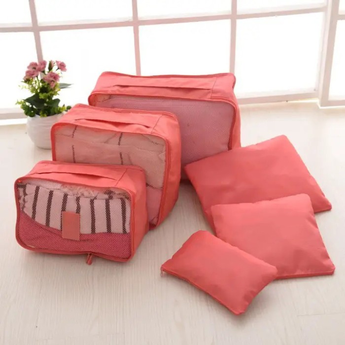 Набір дорожніх органайзерів 6 шт. Колір: рожевий HV-91