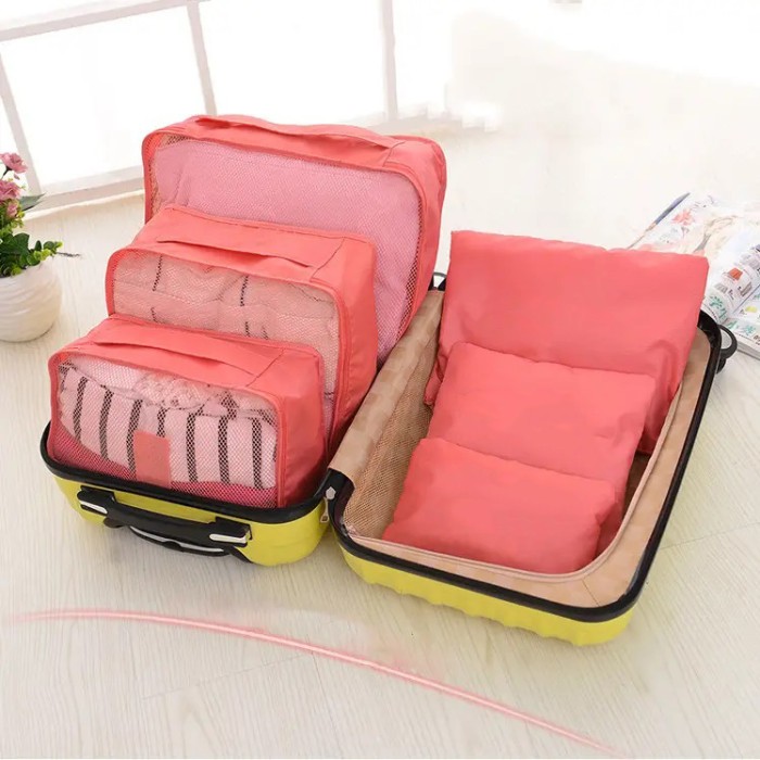 Набір дорожніх органайзерів 6 шт. Колір: рожевий IP-95