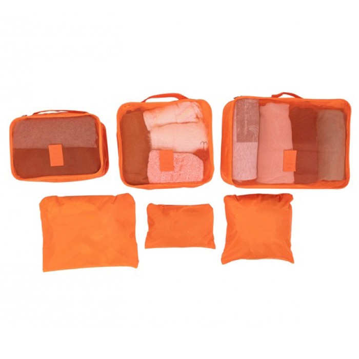 Набір дорожніх органайзерів 6 шт. Колір: оранжевий DZ-54