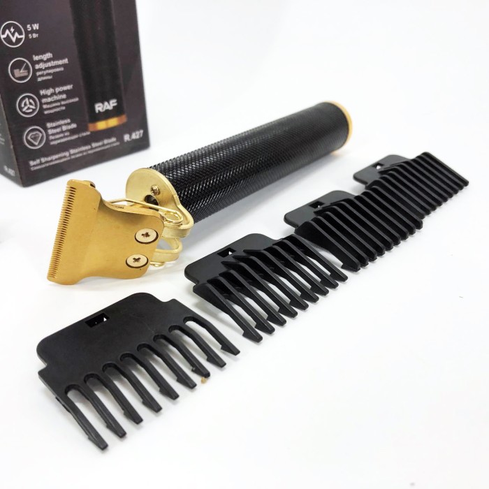 Машинки для стрижки професійні машини RAF R.427, Тример з регульованою довжиною, Тример для скронь KU-51