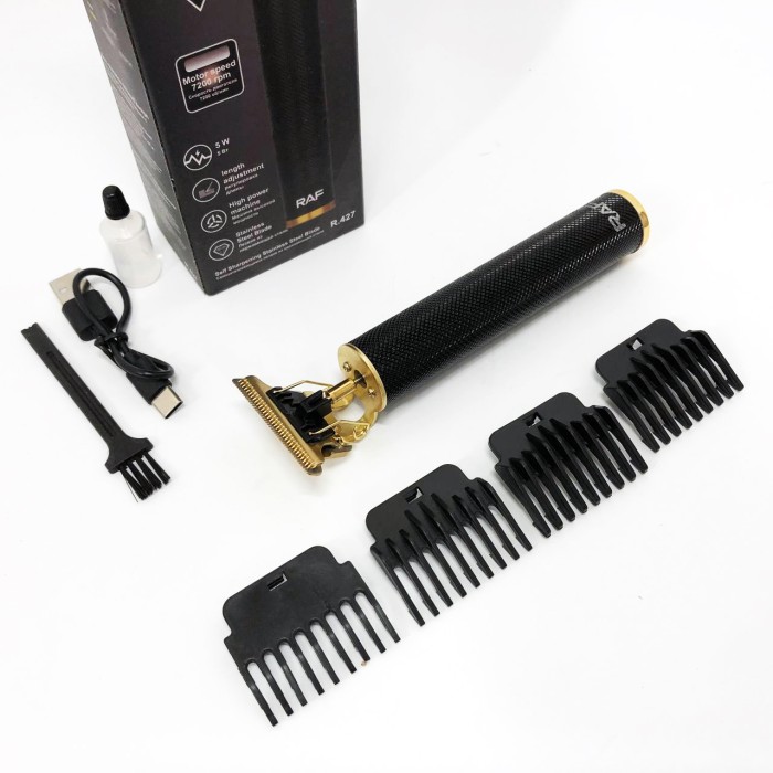 Машинки для стрижки професійні машини RAF R.427, Тример з регульованою довжиною, Тример для скронь KU-51