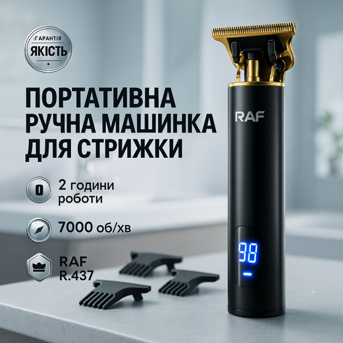 Тример RAF R.437 для стрижки волосся та бороди акумуляторна