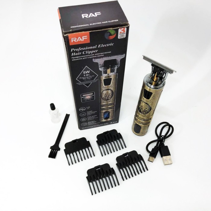 Машинка для стрижки з додатковими насадками RAF R-433, Профі машинка для стрижки волосся AF-21