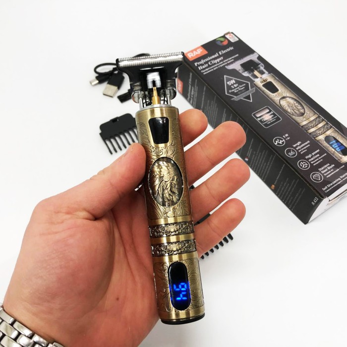 Машинка для стрижки з додатковими насадками RAF R-433, Профі машинка для стрижки волосся AF-21