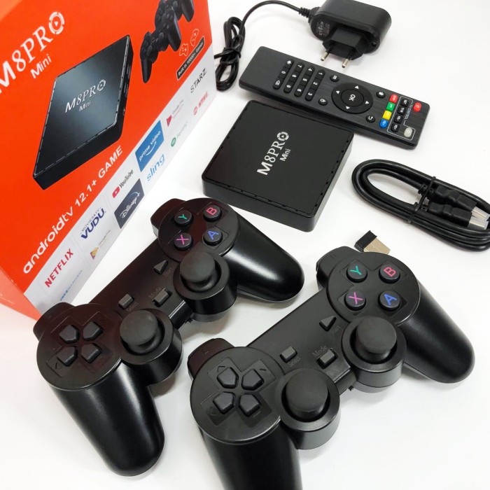 Консоль на 2 джойстики портативна AndroidTV+Game Box M8PRO, Портативна приставка денді TJ-24