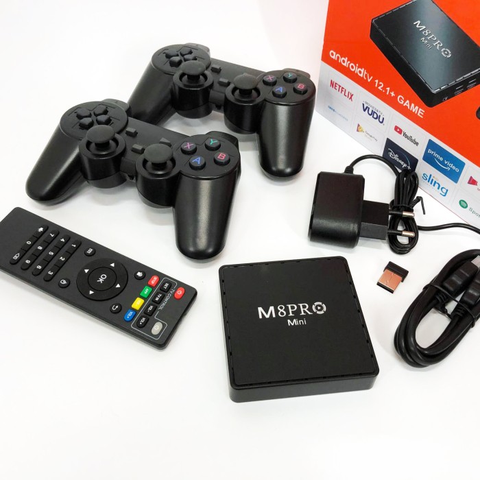 Консоль на 2 джойстики портативна AndroidTV+Game Box M8PRO, Портативна приставка денді TJ-24