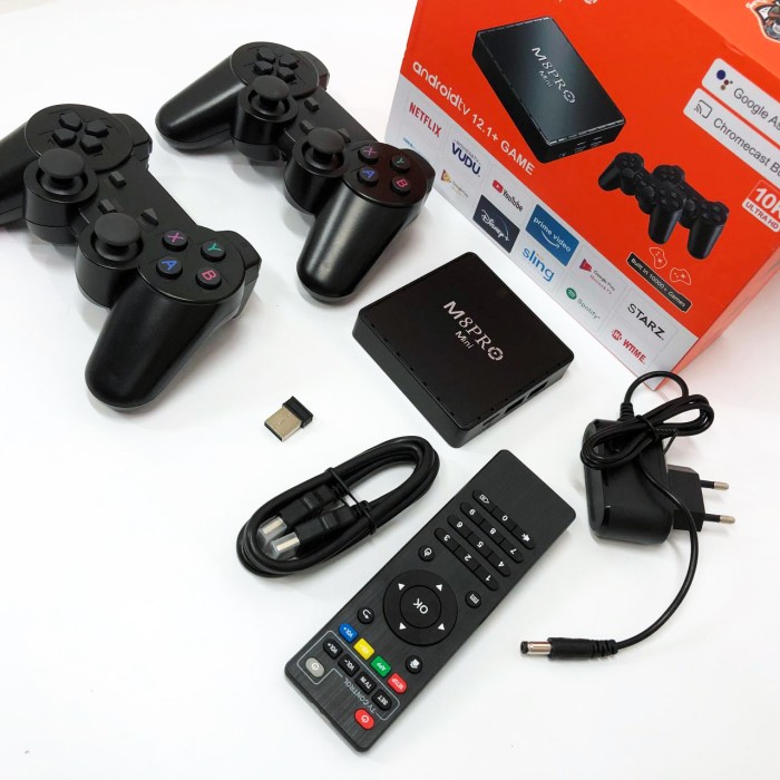 Консоль на 2 джойстики портативна AndroidTV+Game Box M8PRO, Портативна приставка денді TJ-24