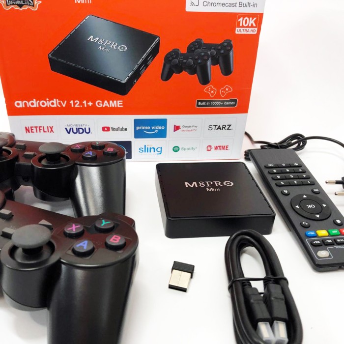 Приставка супер маріо AndroidTV+Game Box M8PRO, Консоль ігрова підключення WS-807 до телевізора