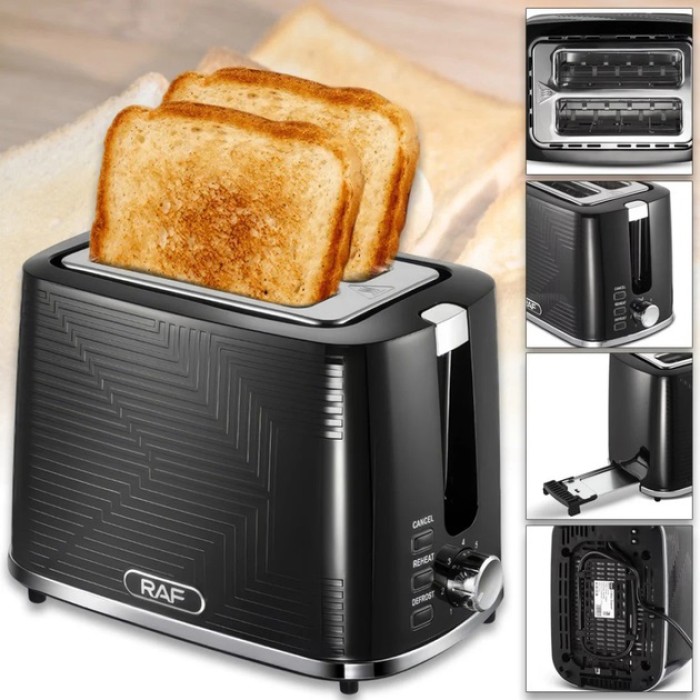 Тостер з функцією автоматичного виштовхування тостів RAF R.2102 900 Вт, Тостер для прожарювання хліба JE-11