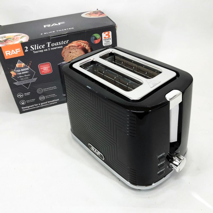 Тостер з функцією автоматичного виштовхування тостів RAF R.2102 900 Вт, Тостер для прожарювання хліба JE-11