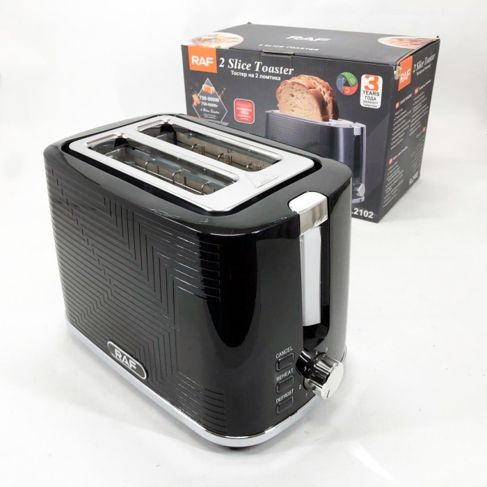 Тостер з функцією автоматичного виштовхування тостів RAF R.2102 900 Вт, Тостер для прожарювання хліба JE-11