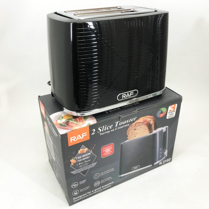 Тостер з функцією автоматичного виштовхування тостів RAF R.2102 900 Вт, Тостер для прожарювання хліба JE-11
