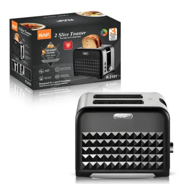 Електричний тостер для підсмажування хліба RAF R.2101 900 Вт, Кухонний тостер для бутербродів TD-73