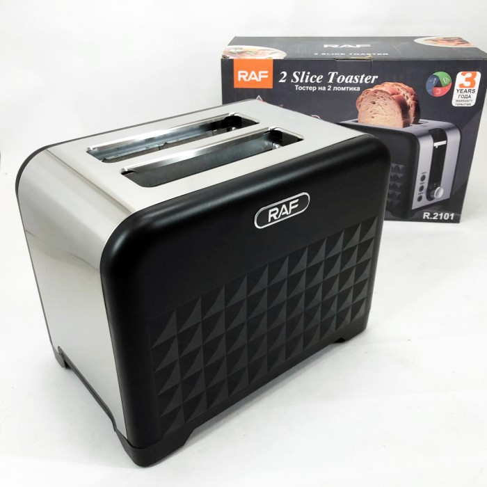 Електричний тостер для підсмажування хліба RAF R.2101 900 Вт, Кухонний тостер для бутербродів TD-73
