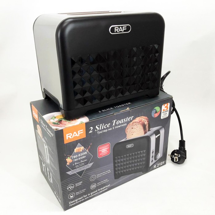 Електричний тостер для підсмажування хліба RAF R.2101 900 Вт, Кухонний тостер для бутербродів TD-73