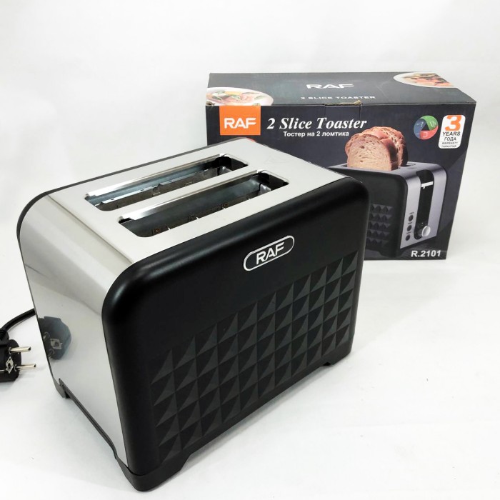 Електричний тостер для підсмажування хліба RAF R.2101 900 Вт, Кухонний тостер для бутербродів TD-73