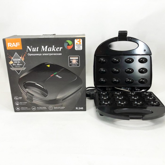 Компактна електрична вафельниця RAF R.246 750 Вт, Потужна вафельниця з антипригарним KO-57