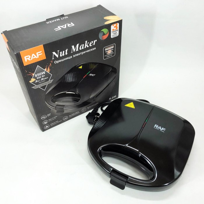 Компактна електрична вафельниця RAF R.246 750 Вт, Потужна вафельниця з антипригарним KO-57