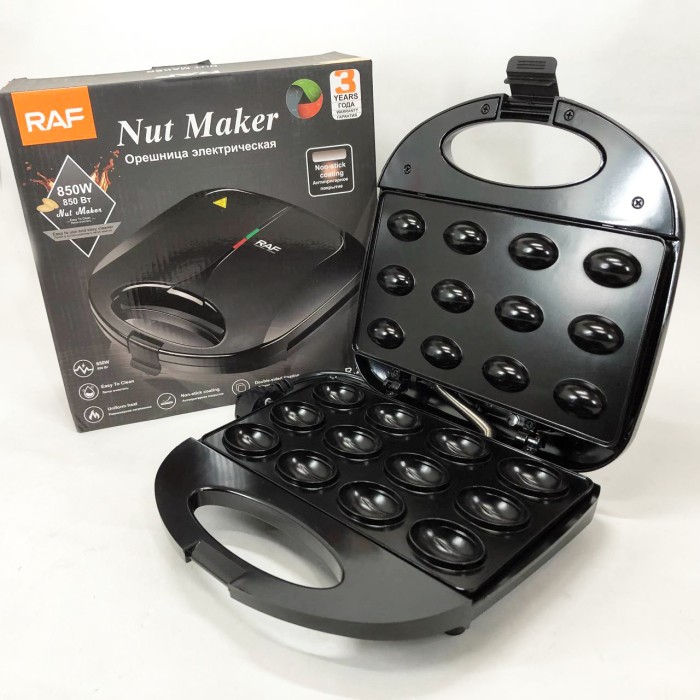 Компактна електрична вафельниця RAF R.246 750 Вт, Потужна вафельниця з антипригарним KO-57