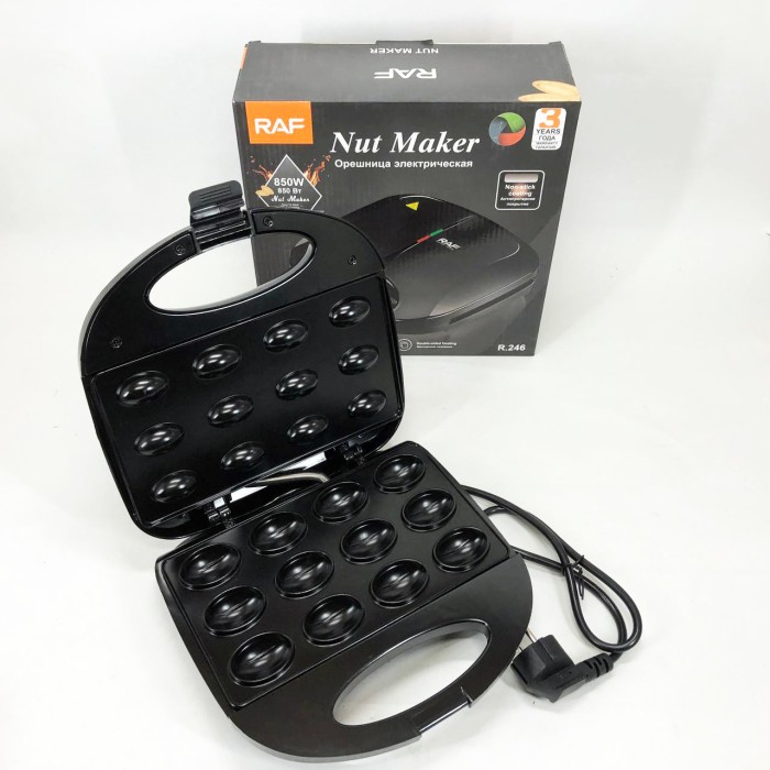 Компактна електрична вафельниця RAF R.246 750 Вт, Потужна вафельниця з антипригарним KO-57