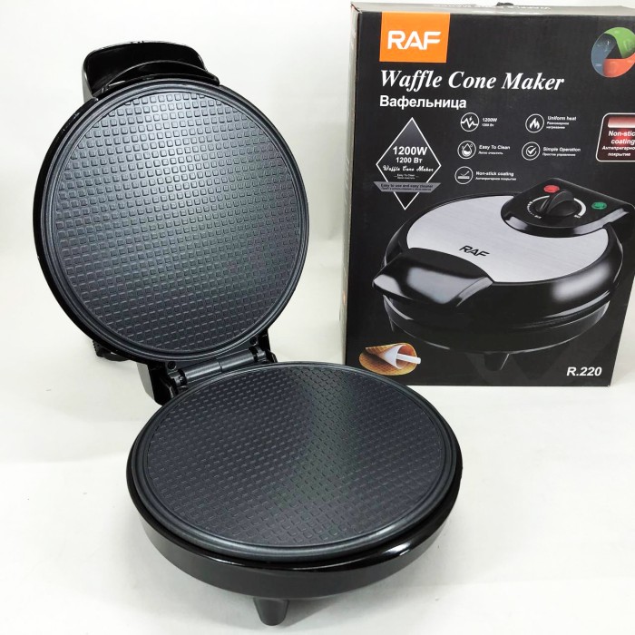 Вафельниця для хрустких вафель побутова RAF R.220 1200 Вт, Вафельниця для приготування смачних вафель FX-55