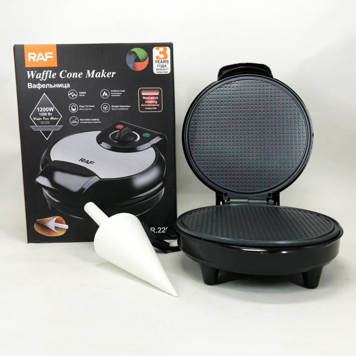 Вафельниця для хрустких вафель побутова RAF R.220 1200 Вт, Вафельниця для приготування смачних вафель FX-55